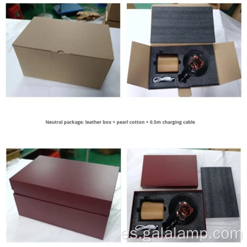 Lámpara de ambiente recargable vintage de madera